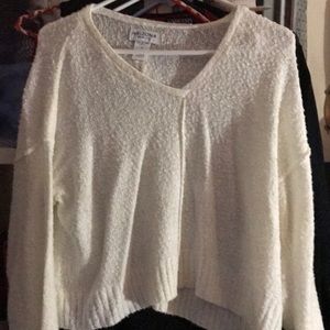 White knit sweater
